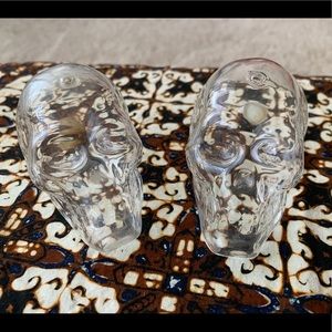 Glass Skull Salt and Pepper Shakers